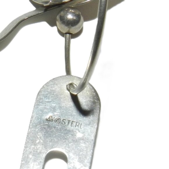 Vintage Sterling Silver Articulated Kitty Cat Hoop Earrings - Picture 4 of 6